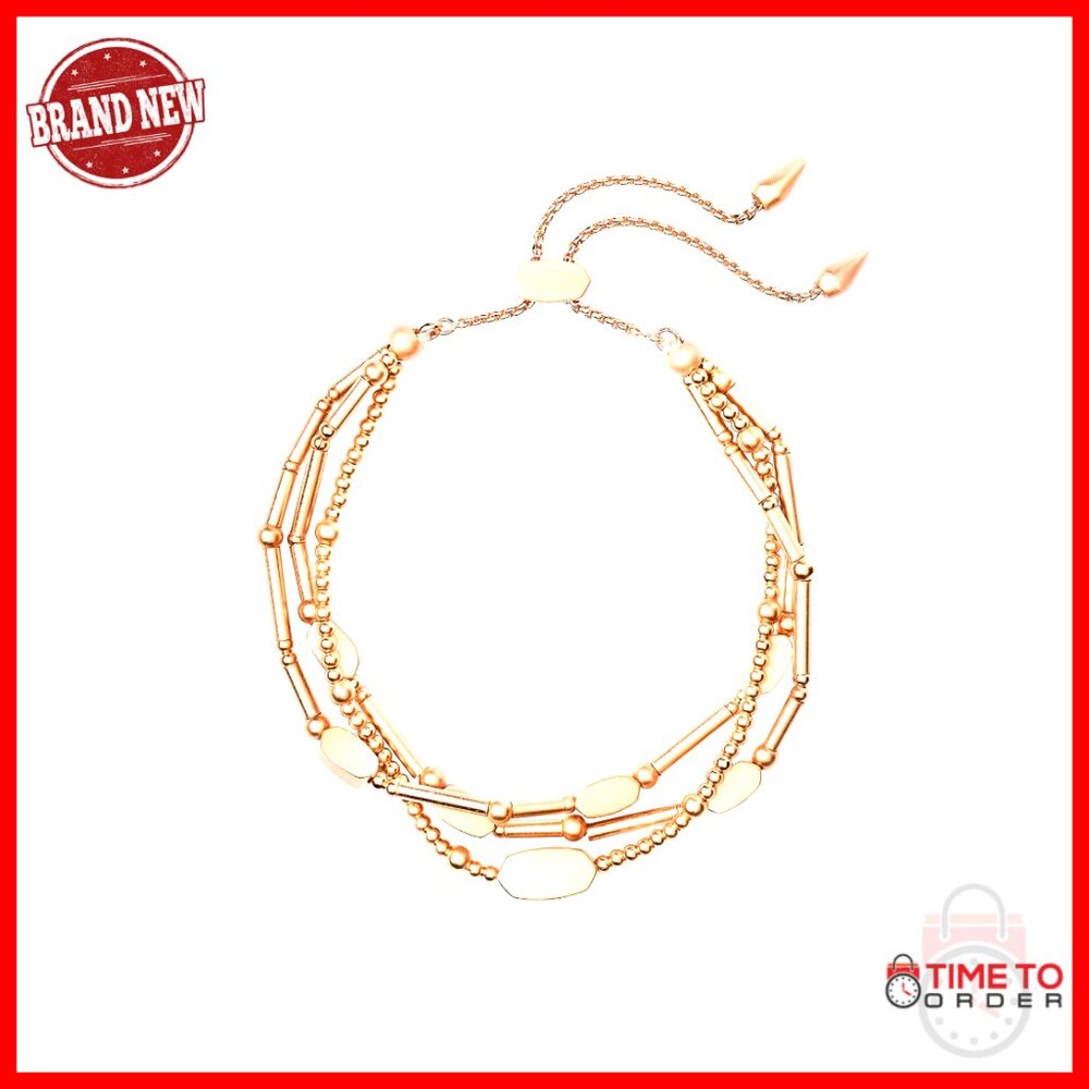 Rose Gold Plated Beaded Bracelet Delicate Dainty Everyday Layering Jewelry